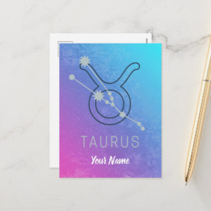 Taurus Zodiac Star Sign Waterverf Horoscope Feestdagenkaart