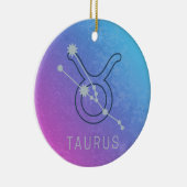 Taurus Zodiac Star Sign Waterverf Horoscope Keramisch Ornament (Rechts)