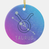 Taurus Zodiac Star Sign Waterverf Horoscope Keramisch Ornament (Voorkant)