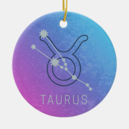 Taurus Zodiac Star Sign Waterverf Horoscope Keramisch Ornament