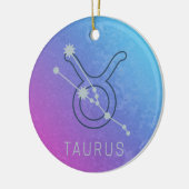 Taurus Zodiac Star Sign Waterverf Horoscope Keramisch Ornament (Links)