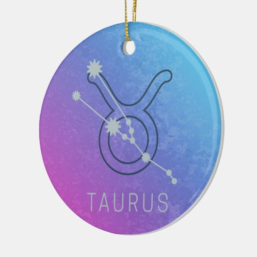 Taurus Zodiac Star Sign Waterverf Horoscope Keramisch Ornament (Links)