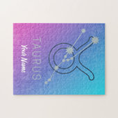 Taurus Zodiac Star Sign Waterverf Horoscope Legpuzzel (Horizontaal)