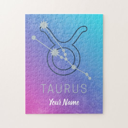 Taurus Zodiac Star Sign Waterverf Horoscope Legpuzzel (Verticaal)