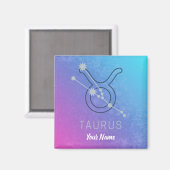 Taurus Zodiac Star Sign Waterverf Horoscope Magneet (Voorkant / Achterkant)
