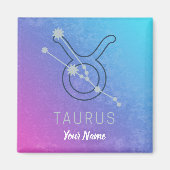 Taurus Zodiac Star Sign Waterverf Horoscope Magneet (Voorkant)