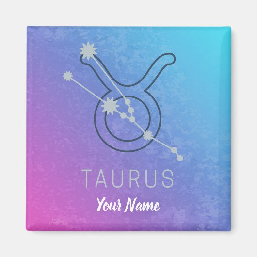 Taurus Zodiac Star Sign Waterverf Horoscope Magneet (Voorkant)