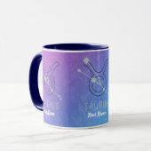 Taurus Zodiac Star Sign Waterverf Horoscope Mok (Voorkant links)