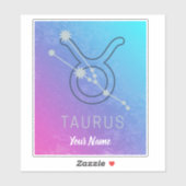 Taurus Zodiac Star Sign Waterverf Horoscope Sticker (Vel)