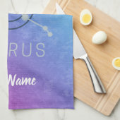 Taurus Zodiac Star Sign Waterverf Horoscope Theedoek (Quarter Fold)