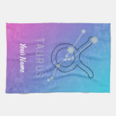 Taurus Zodiac Star Sign Waterverf Horoscope Theedoek (Horizontaal)