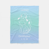 Taurus Zodiac Sternaam Geboorte Datum Blauw Baby Fleece Deken (Voorkant)