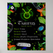 Taurus Zodiac Sterrenbeeld Y2K Zwart 4:5 Poster (Voorkant)