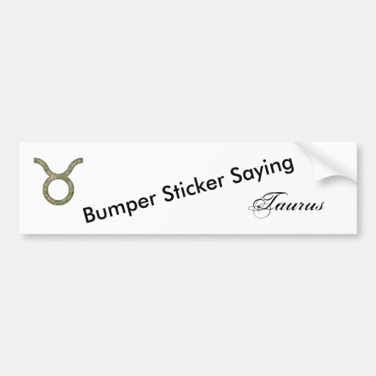 Taurus Zodiac Symbol Element van Kenneth Yoncich Bumpersticker (Voorkant)