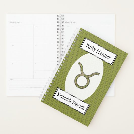 Taurus Zodiac Symbol Element van Kenneth Yoncich Planner (Display)