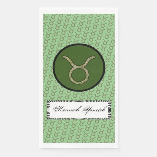 Taurus Zodiac Symbol Element van Kenneth Yoncich Servet (Voorkant)