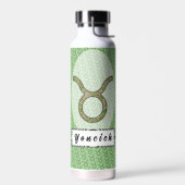Taurus Zodiac Symbol Element van Kenneth Yoncich Waterfles (Links)