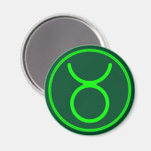Taurus Zodiac Symbol Green Contrast Magneet (Voorkant / Achterkant)