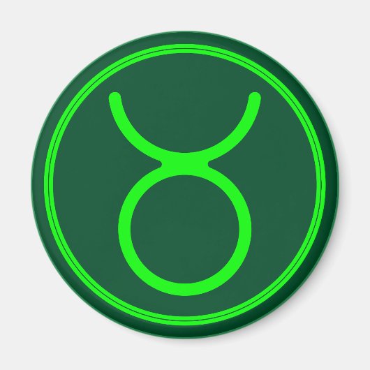 Taurus Zodiac Symbol Green Contrast Magneet (Voorkant)