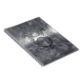 Taurus Zodiac Symbool in gekromde stijl Notitieboek (Rechterzijde)