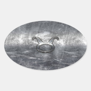 Taurus Zodiac Symbool in gekromde stijl Ovale Sticker