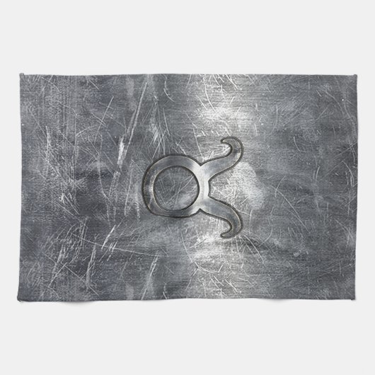 Taurus Zodiac Symbool in gekromde stijl Theedoek (Horizontaal)