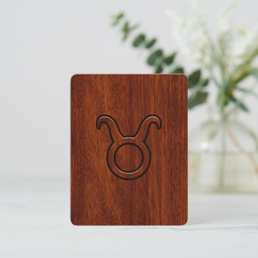 Taurus Zodiac Symbool in Mahogany Style print (Staand voorkant)