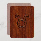 Taurus Zodiac Symbool in Mahogany Style print (Voorkant / Achterkant)