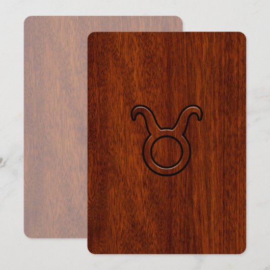 Taurus Zodiac Symbool in Mahogany Style print (Voorkant / Achterkant)