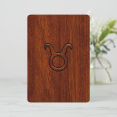 Taurus Zodiac Symbool in Mahogany Style print (Staand voorkant)
