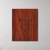 Taurus Zodiac Symbool in Mahogany Style print (Voorkant)