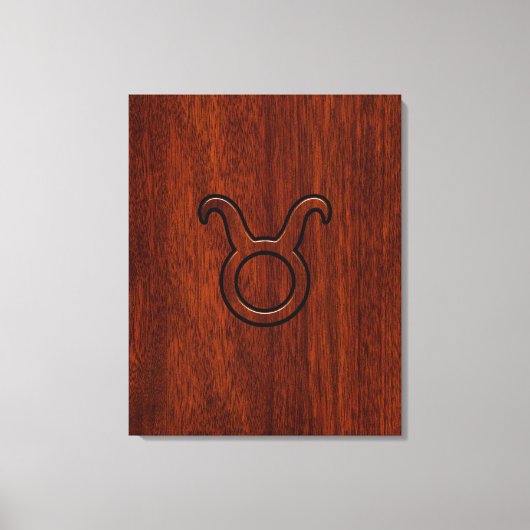 Taurus Zodiac Symbool in Mahogany Style print (Voorkant)