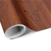 Taurus Zodiac Symbool in Mahogany Style print Cadeaupapier (Rol Hoek)
