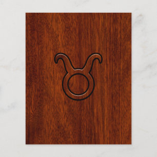 Taurus Zodiac Symbool in Mahogany Style print Flyer