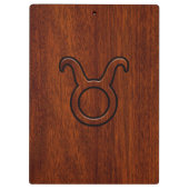 Taurus Zodiac Symbool in Mahogany Style print Klembord (Achterkant)
