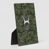 Taurus Zodiac-symbool op Green Digital Camo Fotoplaat (Zijkant)