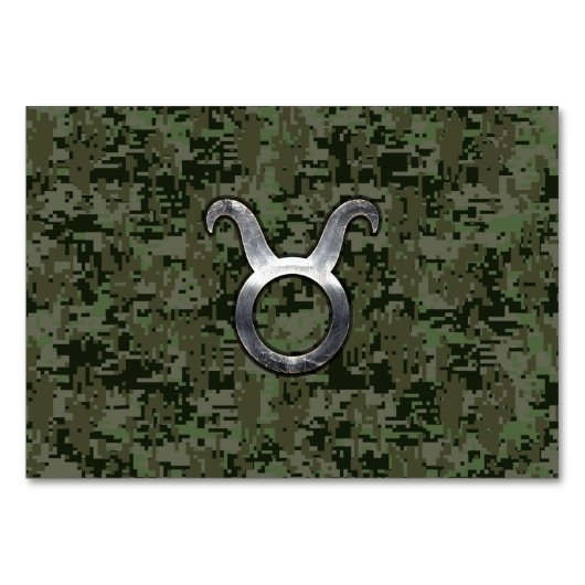 Taurus Zodiac-symbool op Green Digital Camo Kaart (Voorkant)
