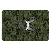 Taurus Zodiac-symbool op Green Digital Camo Magneet (Horizontaal)