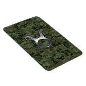 Taurus Zodiac-symbool op Green Digital Camo Magneet (Rechterzijde)