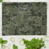 Taurus Zodiac-symbool op Green Digital Camouflage Theedoek (Gevouwen)
