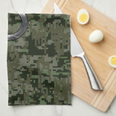 Taurus Zodiac-symbool op Green Digital Camouflage Theedoek (Quarter Fold)