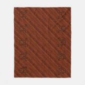Taurus Zodiac Symbool op Mahogany als gedrukte tek Fleece Deken (Voorkant)