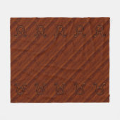 Taurus Zodiac Symbool op Mahogany als gedrukte tek Fleece Deken (Voorkant (Horizontaal))