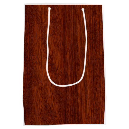 Taurus Zodiac Symbool op Mahogany als gedrukte tek Medium Cadeauzakje (Achterkant)