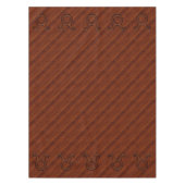 Taurus Zodiac Symbool op Mahogany als gedrukte tek Tafelkleed (Voorkant)