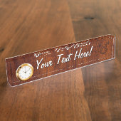 Taurus Zodiac Symbool op Mahogany Decor Naambordje (Zijkant)