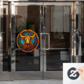 Taurus Zodiac Teken Faux Glas in lood Venster Clin Raamsticker (Kantoordeur)