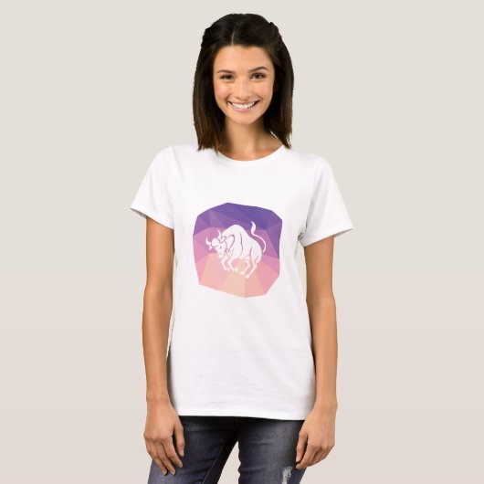Taurus zodiac-teken moderne stier t-shirt (Voorkant volledig)