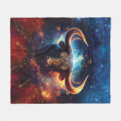 Taurus Zodiac Teken Waterverf Ontwerp Fleece Deken (Voorkant (Horizontaal))