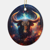 Taurus Zodiac Teken Waterverf Ontwerp Keramisch Ornament (Links)